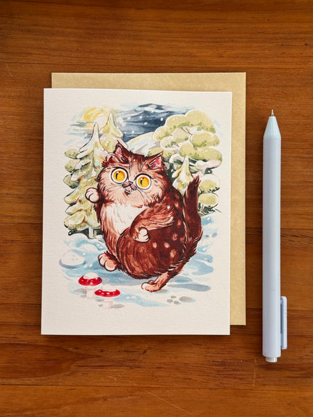 Bigfoot Cat Greeting Card