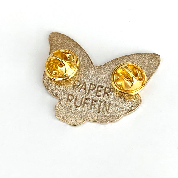 Rosy Maple MothCat Enamel Pin