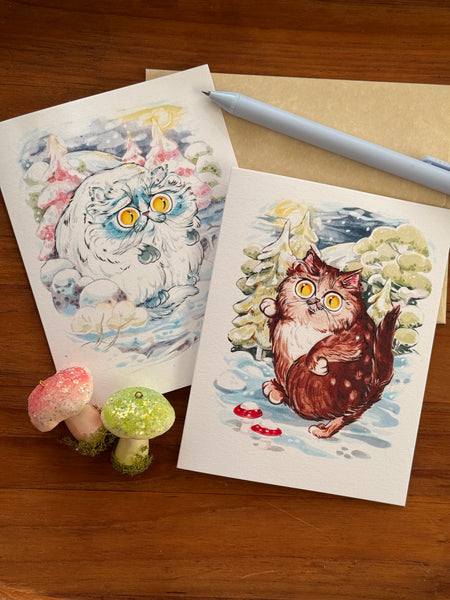 Bigfoot Cat Greeting Card