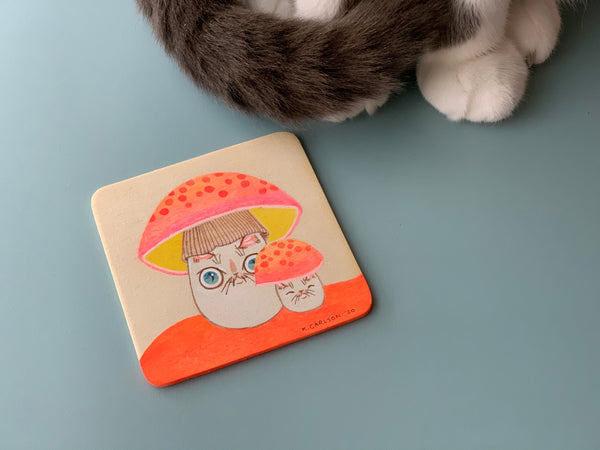 Original Mushroom Cat Painting #1