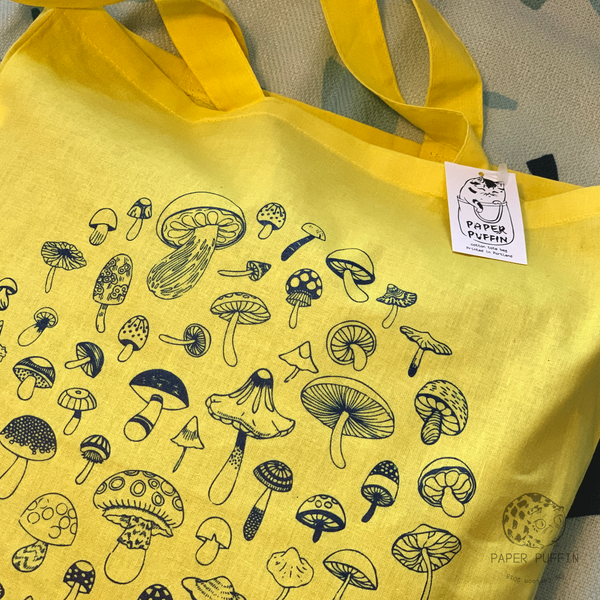 Mushroom Circle Tote Bag - Limited Edition Yellow