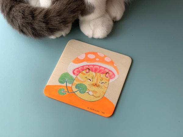 Original Mushroom Cat Painting # 3