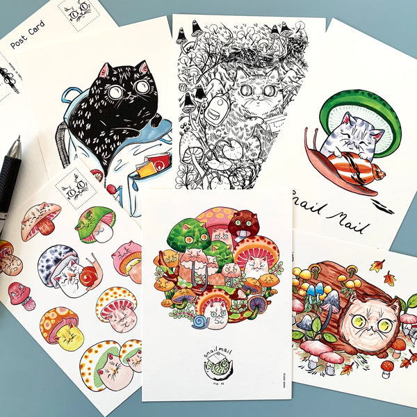 Mushroom Cats #15 Collection Postcard