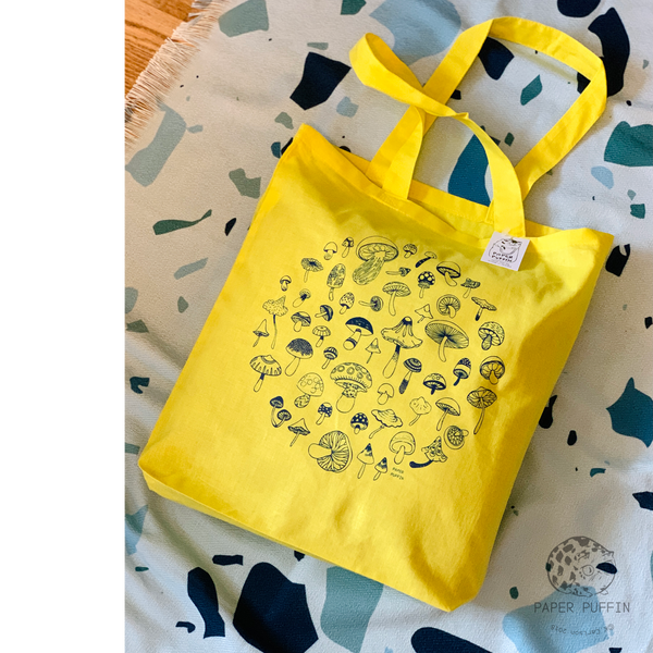 Mushroom Circle Tote Bag - Limited Edition Yellow