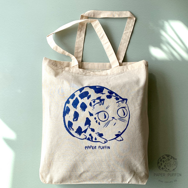 Paper Puffin Tote Bag- Special Edition Blue