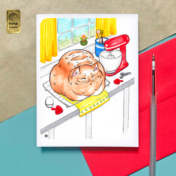 Bread Loaf Cat Card