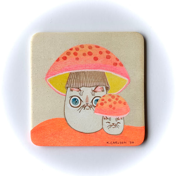 Original Mushroom Cat Painting #1