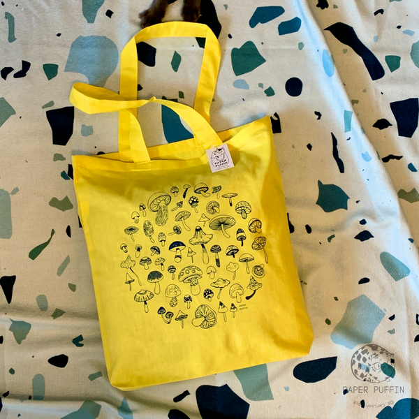 Mushroom Circle Tote Bag - Limited Edition Yellow