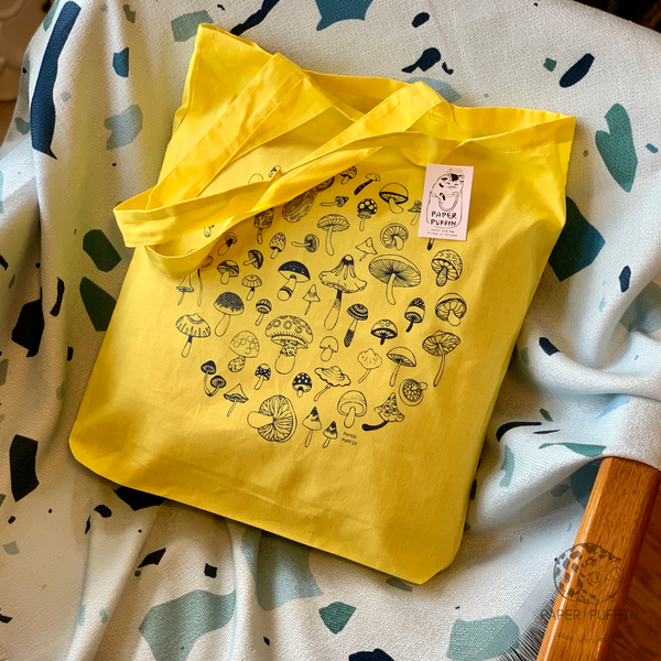 Mushroom Circle Tote Bag - Limited Edition Yellow
