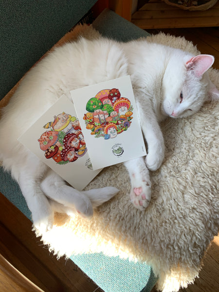 Mushroom Cats #15 Collection Postcard