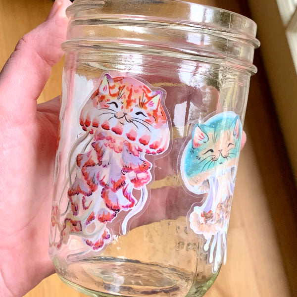 Aquatic Cat Stickers Set of 7 Stickers