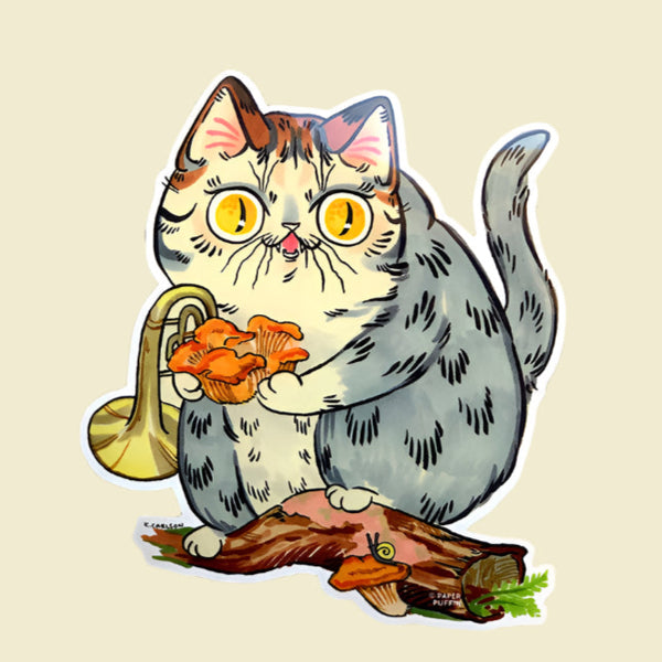 Chanterelle Cat Sticker