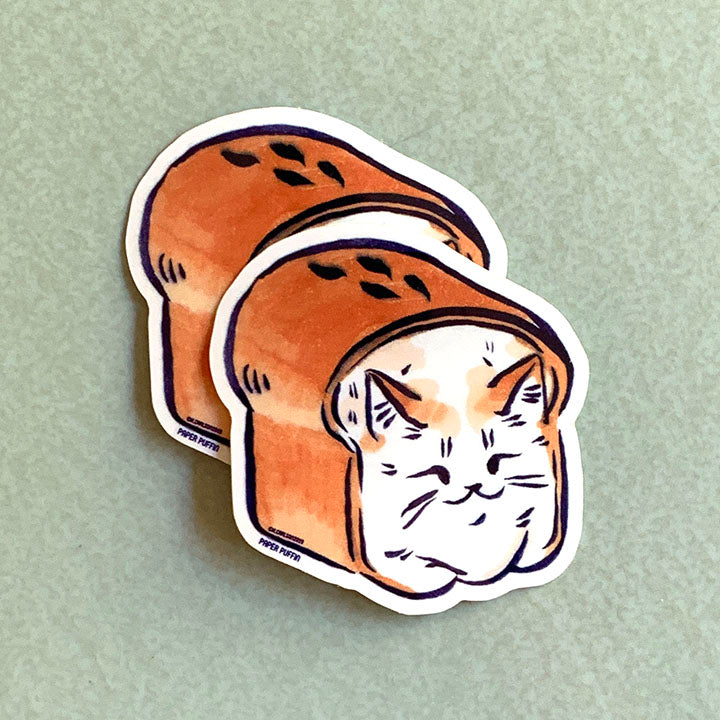 Bread Loaf Cat Stickers Set of