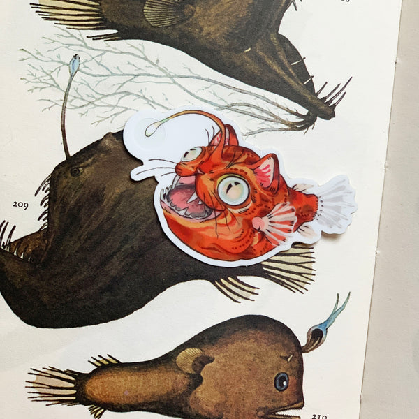 Angler Cat Sticker *glow-in-the-dark
