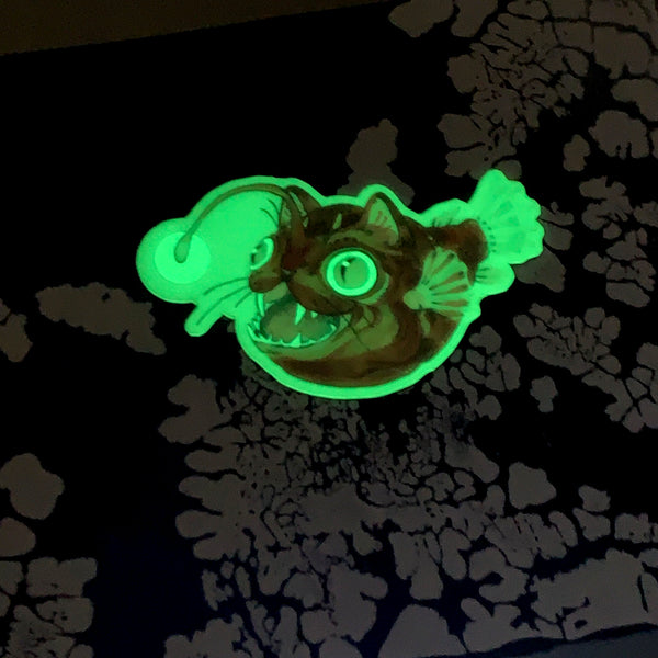 Angler Cat Sticker *glow-in-the-dark