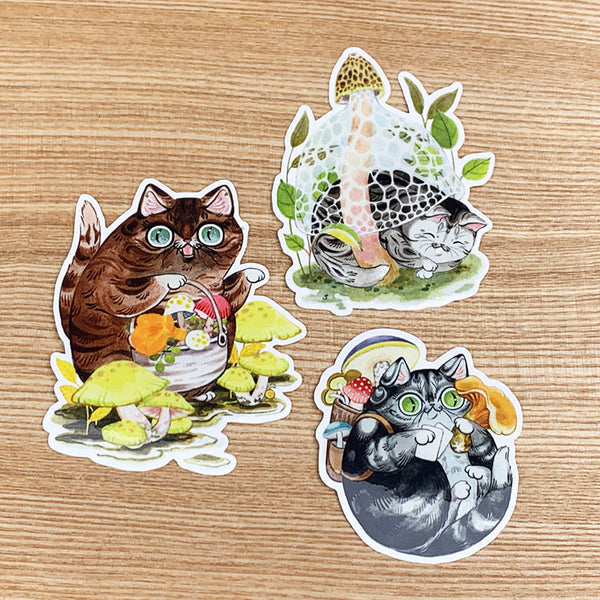 Mushroom Cats! Veiled Lady Cat Sticker