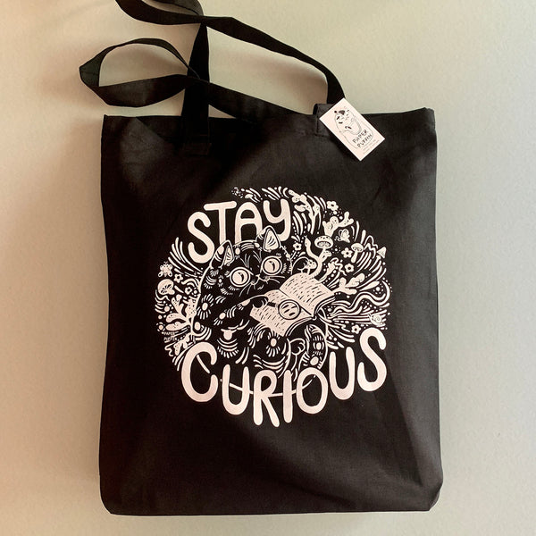 Stay Curious Cat Tote Bag