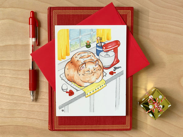Bread Loaf Cat Card