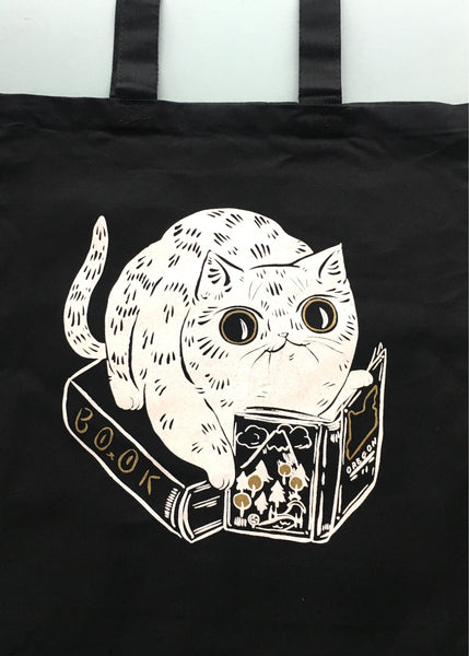 Book Cat Tote Bag