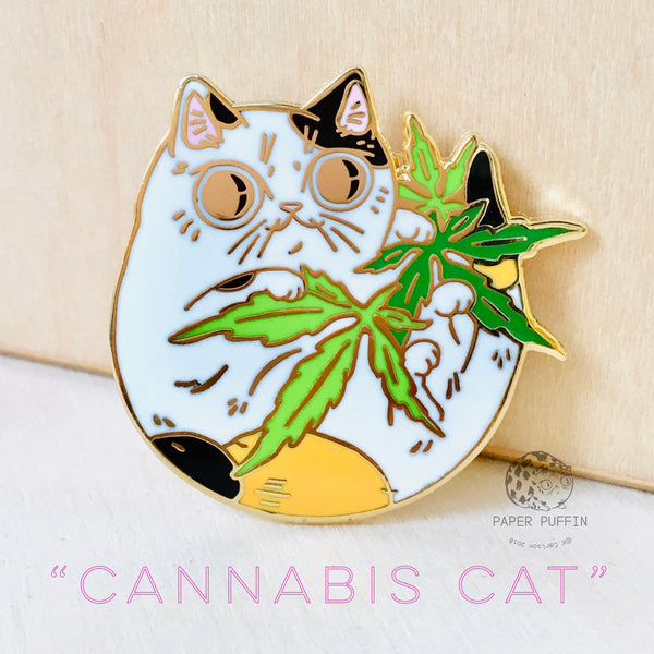 Cannabis Cat Enamel Pin