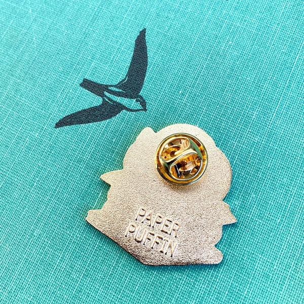 Book Stacks Cat Enamel Pin