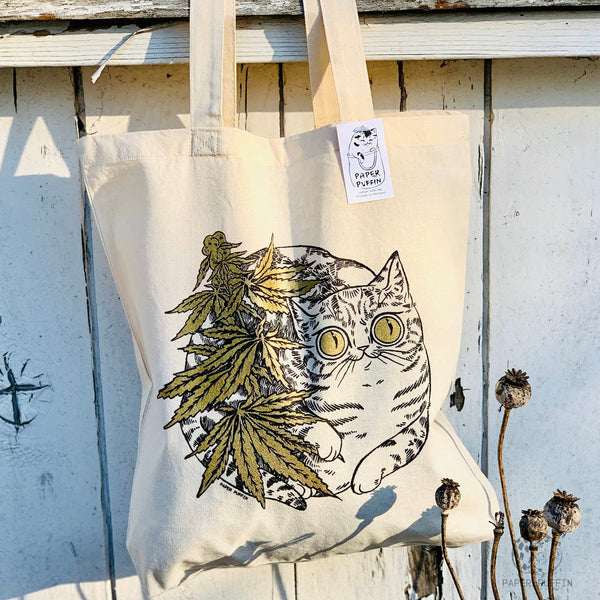 Cannabis Cat Tote Bag