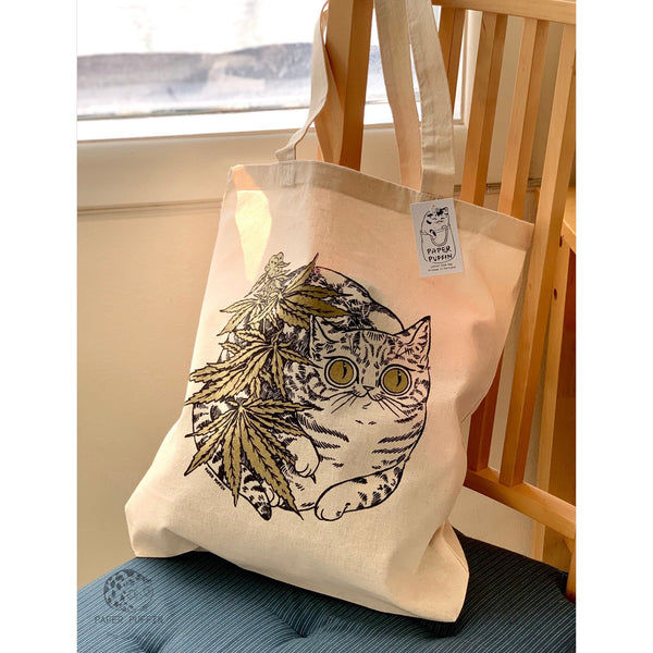 Cannabis Cat Tote Bag