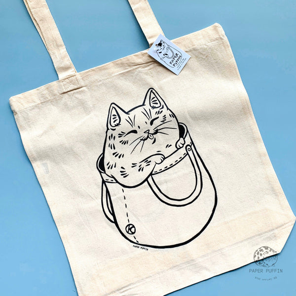 Cat in Bag Tote Bag
