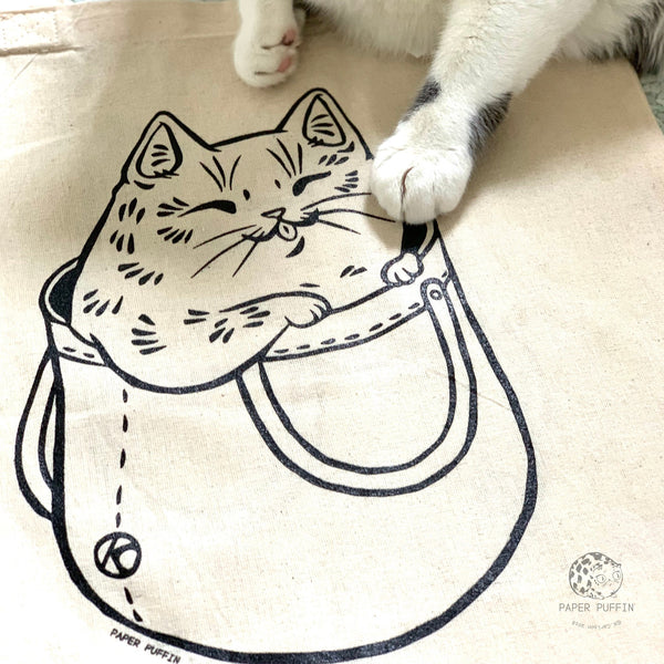 Cat in Bag Tote Bag