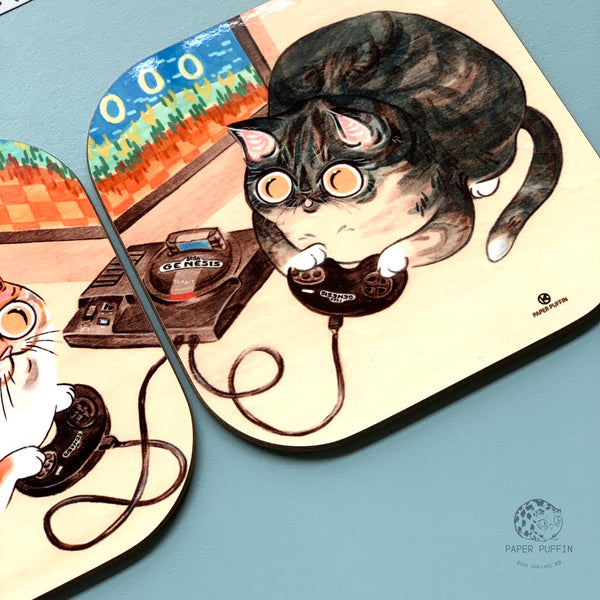 Sega Saga Cats Coasters Set of 2