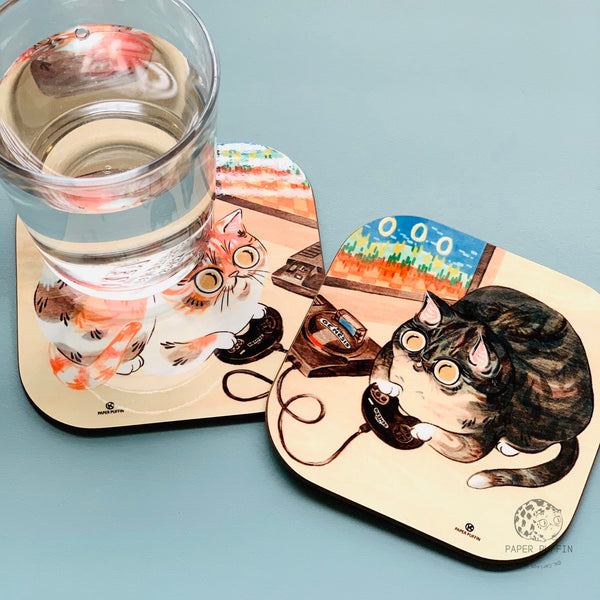 Sega Saga Cats Coasters Set of 2
