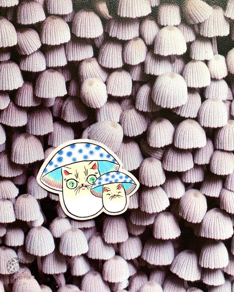 Mushroom Cat Stickers Set of 7