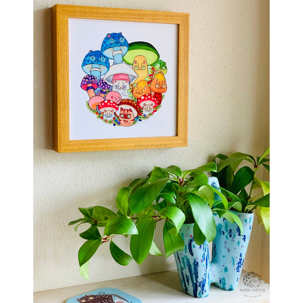Mini Print “Mushroom Cats Circle #31”