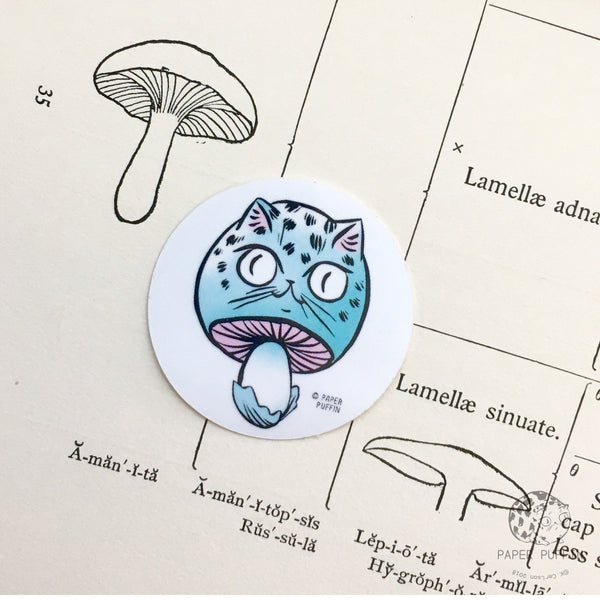 Mushroom Cat Stickers Set of 7
