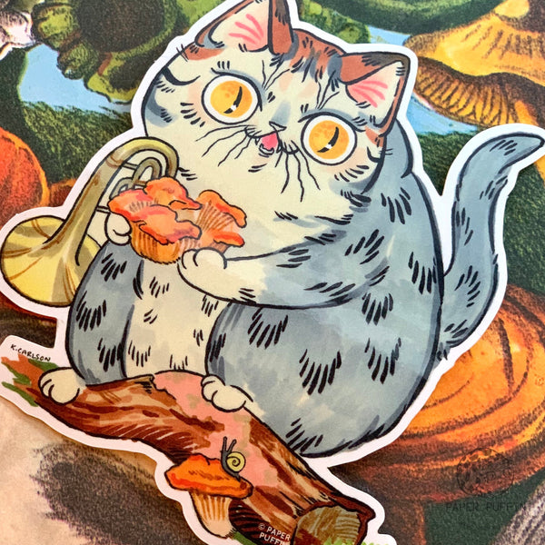 Chanterelle Cat Sticker