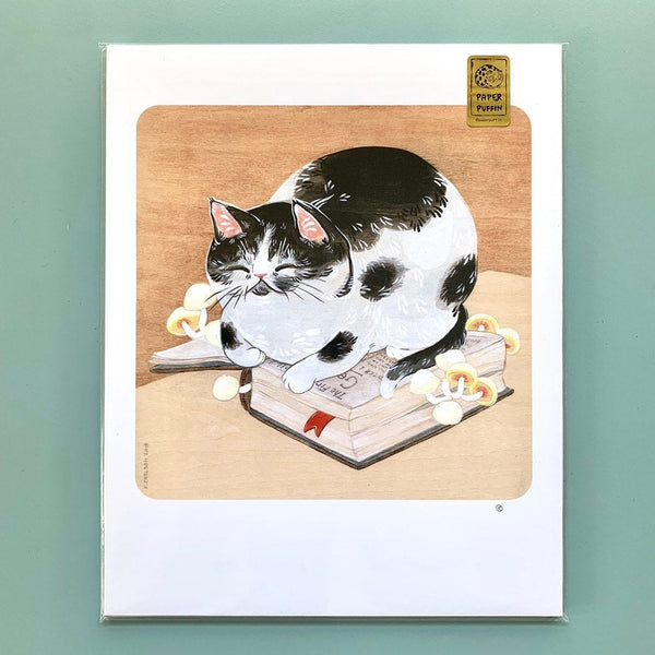 Book Cat Print 8x10