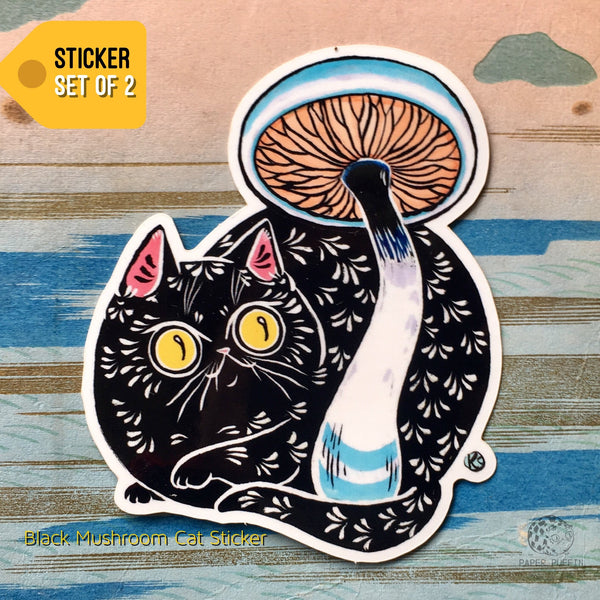 Mushroom Cat Stickers Set of 7