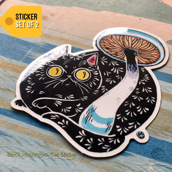 Mushroom Cat Stickers Set of 7
