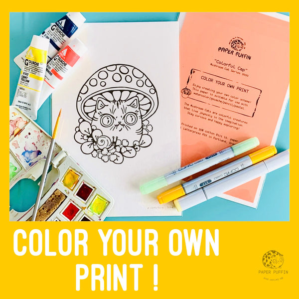 Color Your Own “Colorful Cap" Print 6x9