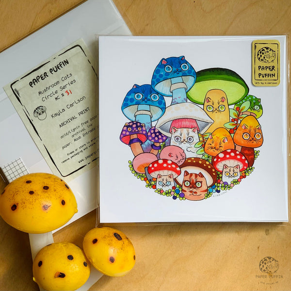 Mini Print “Mushroom Cats Circle #31”