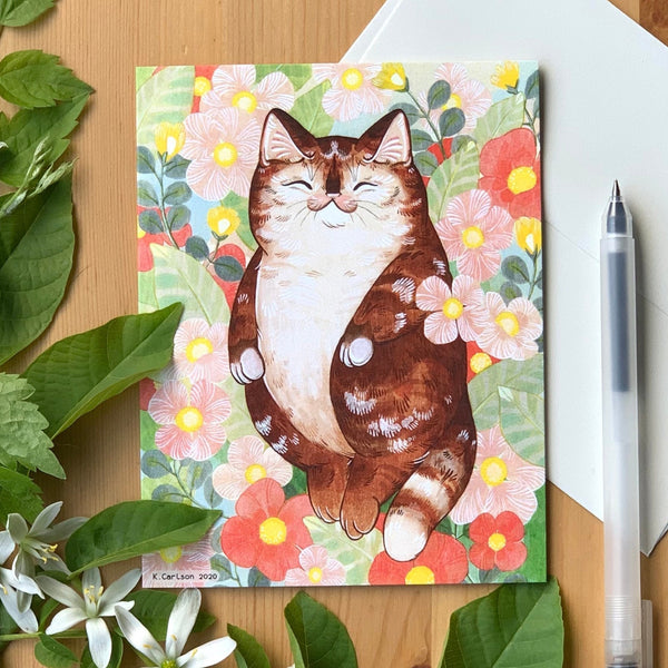 Floating in Flowers #1 Card