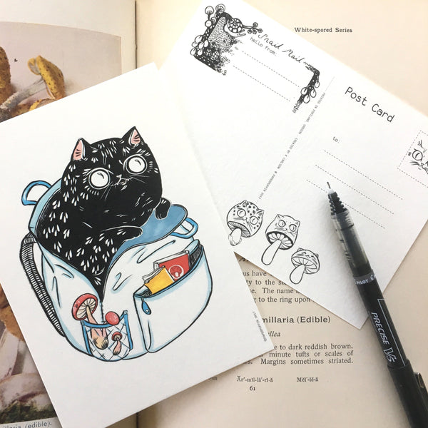Postcard Set - Nature & Mushroom Cats