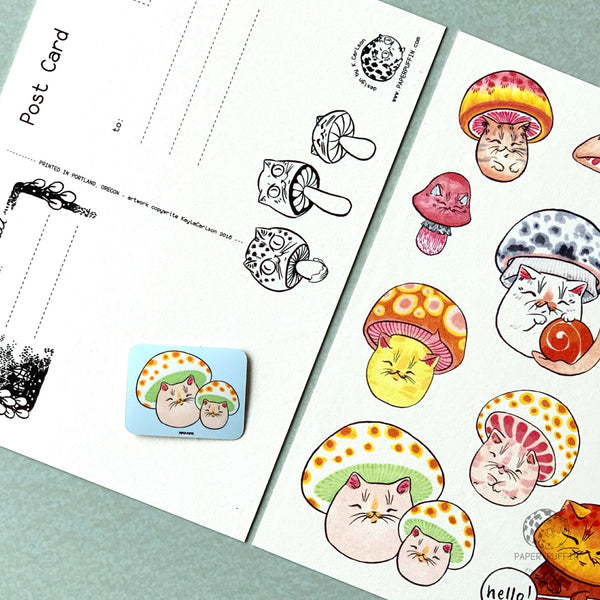 Postcard Set - Nature & Mushroom Cats