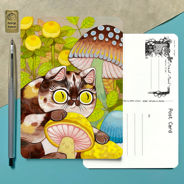 Yellow Mushrooms Postcard