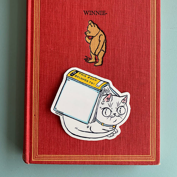 Book Cat Stickers Set of 5