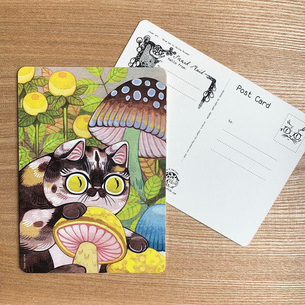 Yellow Mushrooms Postcard