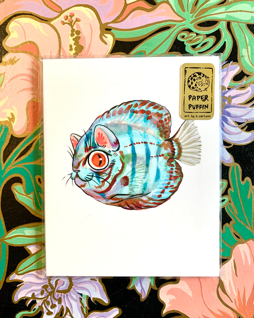 Discus Print Mini Print “Discus Fish Cats” – PaperPuffin