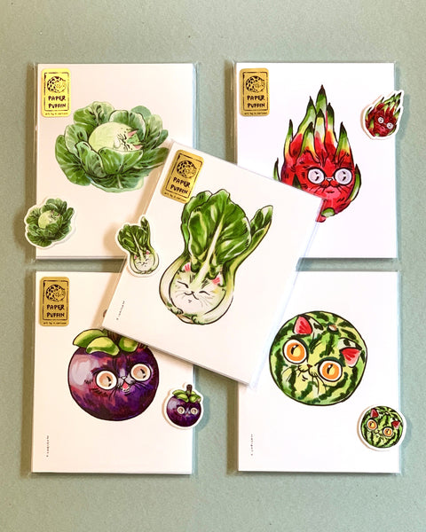 Mini Print “Bok choy Cat” New & Limited