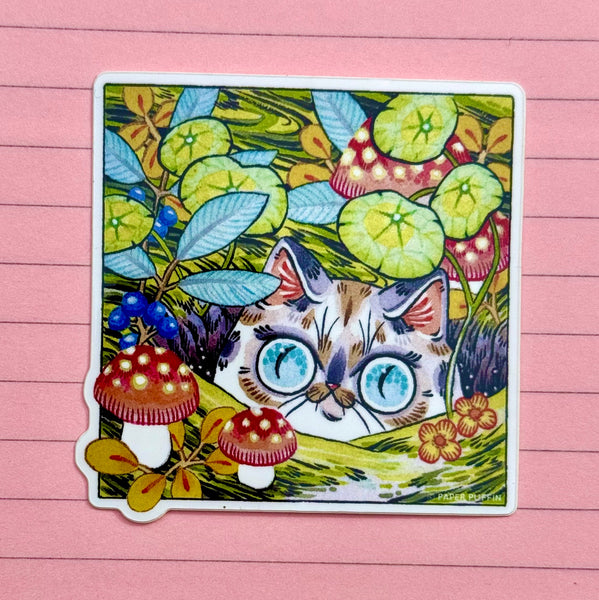 Sneak Peek Cat Sticker