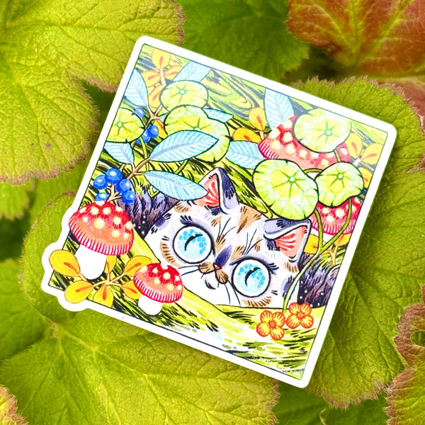 Sneak Peek Cat Sticker